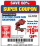 Harbor Freight Coupon ELECTRIC CHAIN SAW SHARPENER Lot No. 63804/63803/61613/68221 Expired: 2/26/18 - $19.99