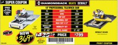 Harbor Freight Coupon DIAMONDBACK 15 AMP, 10 IN. WET TILE SAW WITH SLIDING TABLE AND EXTENDED RIP CAPACITY Lot No. 64684 Expired: 3/3/19 - $369.99