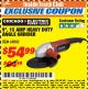 Harbor Freight ITC Coupon 9" HEAVY DUTY ANGLE GRINDER Lot No. 69085 Expired: 10/31/17 - $54.99