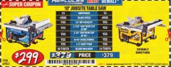 Harbor Freight Coupon HERCULES 10" 15 AMP JOBSITE TABLE SAW Lot No. 64855 Expired: 5/31/19 - $299.99