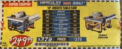 Harbor Freight Coupon HERCULES 10" 15 AMP JOBSITE TABLE SAW Lot No. 64855 Expired: 6/30/19 - $249.99