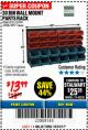 Harbor Freight Coupon STOREHOUSE 30-BIN WALL-MOUNT PARTS RACK Lot No. 63151 Expired: 12/31/17 - $13.99