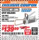 Harbor Freight ITC Coupon 120 VOLT SPOT WELDER Lot No. 61205/45689 Expired: 3/31/18 - $139.99