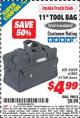 Harbor Freight ITC Coupon 11" TOOL BAG Lot No. 61168/35539/61835 Expired: 8/31/15 - $4.99