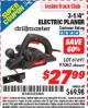 Harbor Freight ITC Coupon 3-1/4" ELECTRIC PLANER Lot No. 61691/91062 Expired: 11/30/15 - $27.99