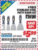 Harbor Freight ITC Coupon 4 PIECE STAINLESS STEEL PUTTY KNIFE SET Lot No. 94325 Expired: 2/28/15 - $5.99