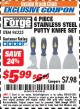 Harbor Freight ITC Coupon 4 PIECE STAINLESS STEEL PUTTY KNIFE SET Lot No. 94325 Expired: 8/31/17 - $5.99