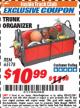 Harbor Freight ITC Coupon TRUNK ORGANIZER Lot No. 65178 Expired: 10/31/17 - $10.99