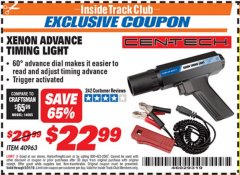 Harbor Freight ITC Coupon XENON ADVANCE TIMING LIGHT Lot No. 40963 Expired: 5/31/19 - $22.99