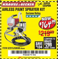 Harbor Freight Coupon KRAUSE & BECKER Lot No. 60600, 62915 Expired: 6/30/20 - $164.99