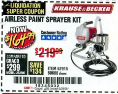 Harbor Freight Coupon KRAUSE & BECKER Lot No. 60600, 62915 Expired: 6/30/20 - $164.99