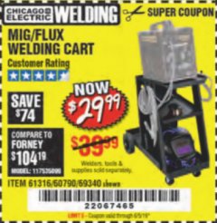 Harbor Freight Coupon CHICAGO ELECTRIC WELDING CART Lot No. 61316/69340/60790 Expired: 6/5/19 - $29.99