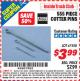 Harbor Freight ITC Coupon 555 PIECE COTTER PINS Lot No. 67558 Expired: 7/31/15 - $3.99