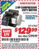 Harbor Freight ITC Coupon 2 HP COMPRESSOR DUTY MOTOR Lot No. 67842 Expired: 8/31/15 - $129.99