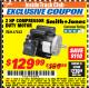 Harbor Freight ITC Coupon 2 HP COMPRESSOR DUTY MOTOR Lot No. 67842 Expired: 4/30/18 - $129.99