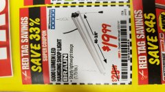 Harbor Freight Coupon 5000 LUMEN LED HANGING SHOP LIGHT Lot No. 64410 Expired: 12/31/19 - $19.99