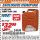 Harbor Freight ITC Coupon MIDWEST CAN 5 GALLON JERRY GAS CAN Lot No. 56418/99551 Expired: 8/31/17 - $32.99