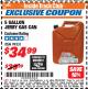 Harbor Freight ITC Coupon MIDWEST CAN 5 GALLON JERRY GAS CAN Lot No. 56418/99551 Expired: 12/31/17 - $34.99