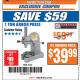 Harbor Freight ITC Coupon 1 TON ARBOR PRESS Lot No. 3552 Expired: 5/1/18 - $39.99