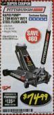 Harbor Freight Coupon RAPID PUMP 3 TON HEAVY DUTY STEEL FLOOR JACK Lot No. 68048/69227/62116/62590/62584 Expired: 2/28/18 - $74.99