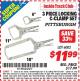 Harbor Freight ITC Coupon 3 PIECE LOCKING C-CLAMP SET Lot No. 6002 Expired: 2/28/15 - $11.99