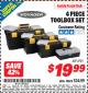 Harbor Freight ITC Coupon 4 PIECE TOOLBOX SET Lot No. 3721 Expired: 7/31/15 - $19.99