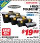 Harbor Freight ITC Coupon VOYAGER TOOLBOX SET, 4-PIECE Lot No. 3721 Expired: 7/31/15 - $19.99