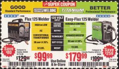 Harbor Freight Coupon CHICAGO ELECTRIC FLUX 125 WELDER Lot No. 63583/63582 Expired: 7/5/20 - $99.99