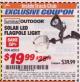 Harbor Freight ITC Coupon SOLAR FLAGPOLE LIGHT Lot No. 60555/67439 Expired: 5/31/17 - $19.99