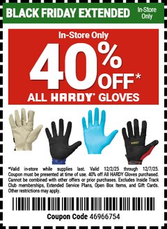 Harbor Freight Coupon 40 percent off coupon expires: 12/7/25