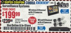 Harbor Freight Coupon COBRA SURVEILLENCE SYSTEMS Lot No. 63842, 63890 Expired: 7/31/20 - $199.99