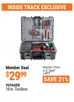 Harbor Freight ITC Coupon VOYAGER 18 IN. ORGANIZER CASE Lot No. 56681 Expired: 4/29/21 - $29.99