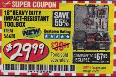 Harbor Freight Coupon VOYAGER 18 IN. ORGANIZER CASE Lot No. 56681 Expired: 7/5/20 - $29.99