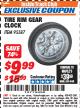 Harbor Freight ITC Coupon TIRE RIM GEAR CLOCK Lot No. 95587 Expired: 3/31/18 - $9.99