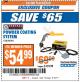 Harbor Freight ITC Coupon CENTRAL MACHINERY POWDER COATING SYSTEM Lot No. 94244 Expired: 8/15/17 - $54.99