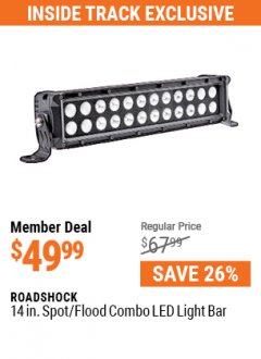 Harbor Freight ITC Coupon 14” SPOT/FLOOD COMBO LED LIGHT BAR Lot No. 64321 Expired: 5/31/21 - $49.99