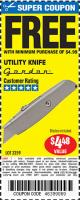 Harbor Freight FREE Coupon UTILITY KNIFE Lot No. 3359 Expired: 1/27/16 - FWP