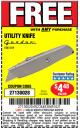 Harbor Freight FREE Coupon UTILITY KNIFE Lot No. 3359 Expired: 9/25/16 - FWP