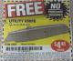 Harbor Freight FREE Coupon UTILITY KNIFE Lot No. 3359 Expired: 2/16/17 - NPR
