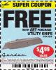 Harbor Freight FREE Coupon GORDON UTILITY KNIFE Lot No. 3359 Expired: 4/14/15 - FWP