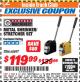 Harbor Freight ITC Coupon METAL SHRINKER/STRETCHER SET Lot No. 68897/95062 Expired: 12/31/17 - $119.99