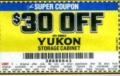 Harbor Freight Coupon $30 OFF YUKON STORAGE CABINETS Lot No. 56613, 64012, 64023 Expired: 8/12/20 - $30
