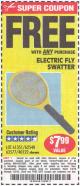 Harbor Freight FREE Coupon ELECTRIC FLY SWATTER Lot No. 61351/40122/62540/62577 Expired: 7/5/15 - FWP