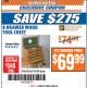 Harbor Freight ITC Coupon EIGHT DRAWER WOOD TOOL CHEST Lot No. 62585/94538 Expired: 3/20/18 - $69.99