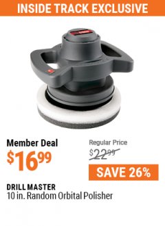 Harbor Freight Coupon 10" RANDOM ORBITAL POLISHER Lot No. 61898 Expired: 7/1/21 - $16.99