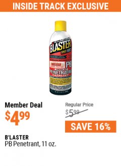 Harbor Freight ITC Coupon B'LASTER 11OZ PB PENETRANT Lot No. 56826 Expired: 5/31/21 - $4.99