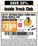 Harbor Freight ITC Coupon 30 FT. RETRACTABLE CORD REEL WITH TRIPLE TAP Lot No. 66832/61642 Expired: 5/5/15 - $39.99