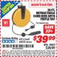 Harbor Freight ITC Coupon 30 FT. RETRACTABLE CORD REEL WITH TRIPLE TAP Lot No. 66832/61642 Expired: 7/31/15 - $39.99
