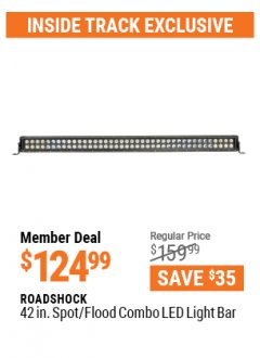 Harbor Freight ITC Coupon ROADSHOCK 42 IN. SPOT/FLOOD COMBO LED LIGHT BAR Lot No. 57054 Expired: 3/29/21 - $124.99
