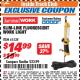 Harbor Freight ITC Coupon SLIM-LINE FLUORESCENT WORK LIGHT Lot No. 61538/46114 Expired: 10/31/17 - $14.99